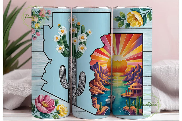 Arizona Desert Landscape 20oz Wrap Sublimation PixelChick 