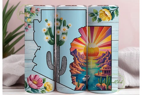 Arizona Desert Landscape 20oz Wrap Sublimation PixelChick 