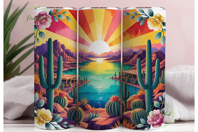 Arizona Desert Landscape 20oz Wrap Sublimation PixelChick 