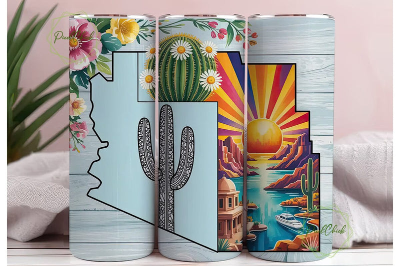 Arizona Desert Landscape 20oz Wrap Sublimation PixelChick 