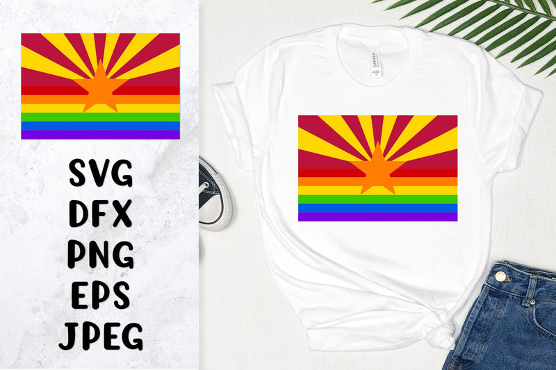 Arizona LGBT flag SVG cut file. Pride month shirt design SVG LaBelezoka 
