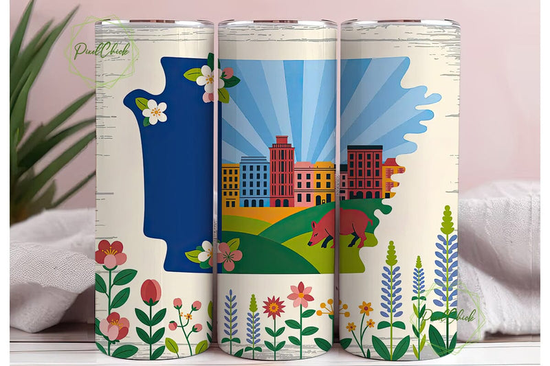 Arkansas State City Floral Skinny PNG Sublimation PixelChick 