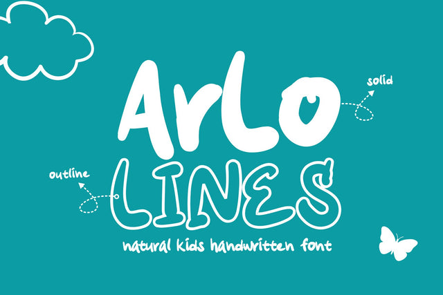 Arlo Lines - Natural Kids Handwritten Font Font Mozzatype 
