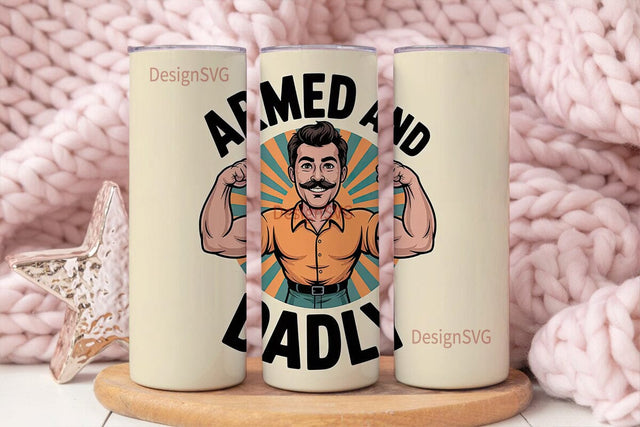 Armed and Dadly 20oz Tumbler Wrap Sublimation DesignSVG 