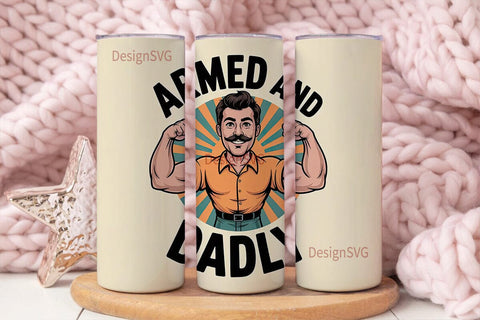 Armed and Dadly 20oz Tumbler Wrap Sublimation DesignSVG 