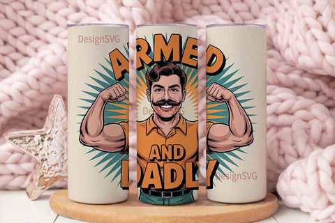 Armed and Dadly 20oz Tumbler Wrap Sublimation DesignSVG 