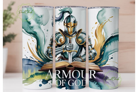 Armor of God 20oz Tumbler Wrap Sublimation PixelChick 