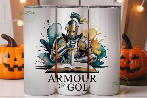 Armor of God 20oz Tumbler Wrap Sublimation PixelChick 