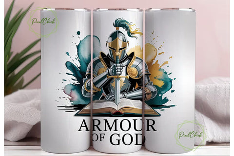 Armor of God 20oz Tumbler Wrap Sublimation PixelChick 