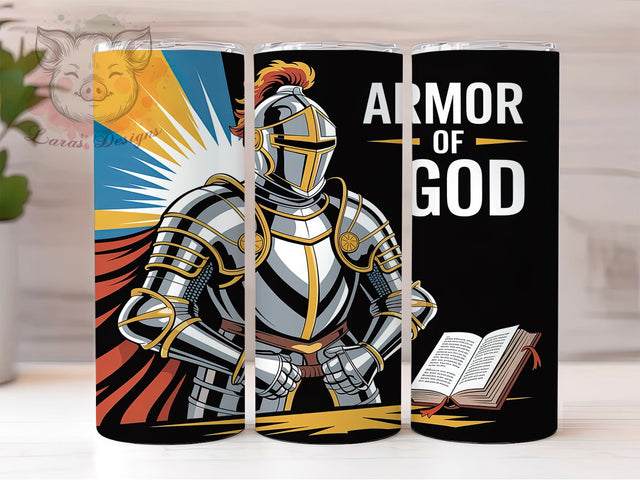 Armor of God Christian Faith Tumbler, Faith Inspired Sublimation Design, Christian Cup Art, 20oz Religious Tumbler, Whimsical Faith Mug, Stylish Scripture Cup, Spiritual Wrap Sublimation Lara' s Designs 