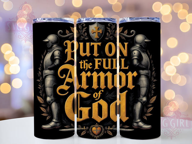 Armor of God Christian Tumbler Wrap, Armor of God Tumbler, Religious Drinkware, Sublimation Cup, Faith-Based Tumbler, Bible Verse Tumbler, Spiritual Gift Tumbler Sublimation SvggirlplusArt 