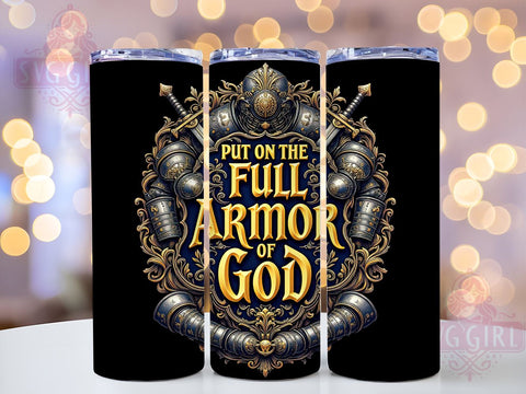 Armor of God Christian Tumbler Wrap, Armor of God Tumbler, Religious Drinkware, Sublimation Cup, Faith-Based Tumbler, Bible Verse Tumbler, Spiritual Gift Tumbler Sublimation SvggirlplusArt 