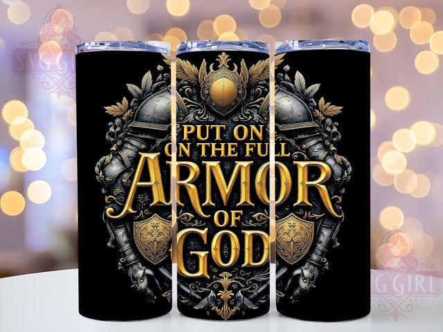 Armor of God Christian Tumbler Wrap, Armor of God Tumbler, Religious Drinkware, Sublimation Cup, Faith-Based Tumbler, Bible Verse Tumbler, Spiritual Gift Tumbler Sublimation SvggirlplusArt 