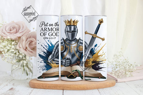 Armor of God Knight 20oz Tumbler Wrap Sublimation sassyprint 