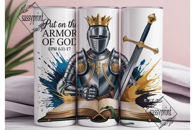 Armor of God Knight 20oz Tumbler Wrap Sublimation sassyprint 