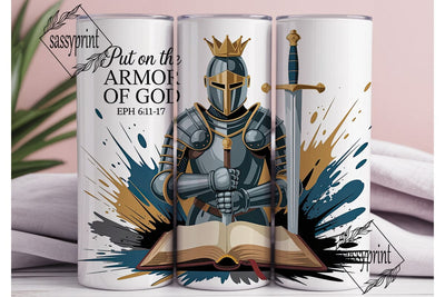 Armor of God Knight 20oz Tumbler Wrap Sublimation sassyprint 
