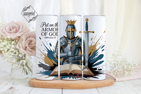 Armor of God Knight 20oz Tumbler Wrap Sublimation sassyprint 