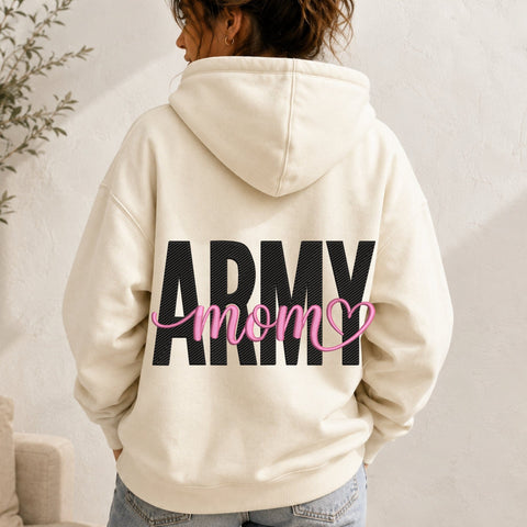Army Mom Embroidery Design – Military Mom Pink Heart Script Machine Embroidery File Embroidery/Applique DESIGNS PatternFeed8 