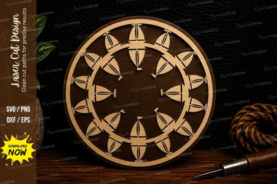 Arrow Circle Mandala Laser Cut Svg Design SVG Regulrcrative 