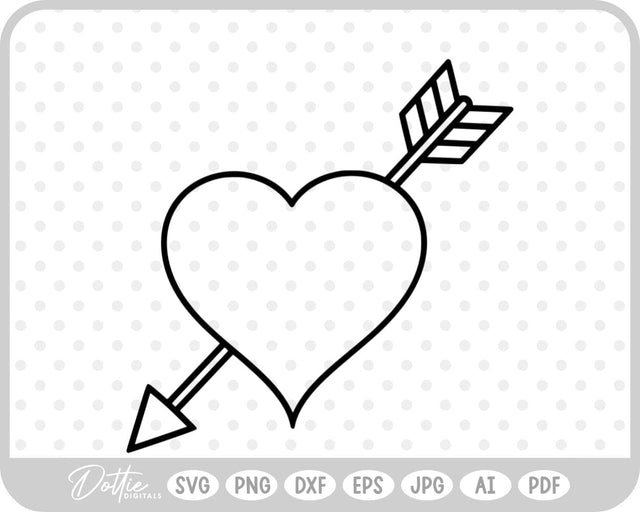 Arrow Heart SVG DottieDigitals 