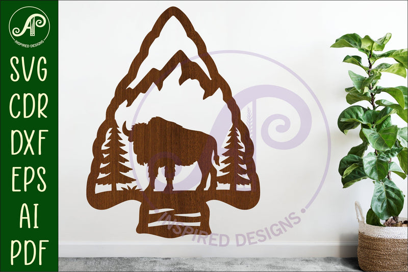 Arrowhead Bison animal wall sign SVG APInspireddesigns 