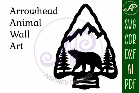 Arrowhead Black Bear animal wall sign SVG APInspireddesigns 