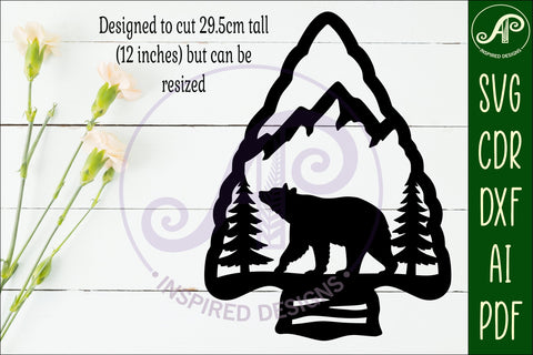 Arrowhead Black Bear animal wall sign SVG APInspireddesigns 