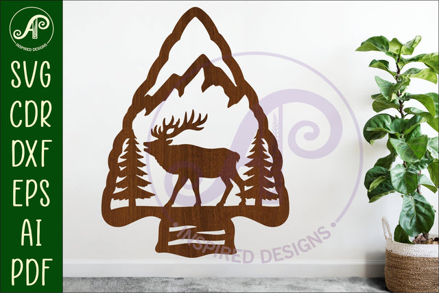 Arrowhead Elk animal wall sign SVG APInspireddesigns 