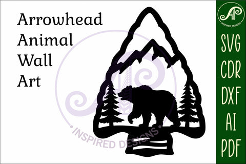 Arrowhead Grizzly Bear animal wall sign SVG APInspireddesigns 