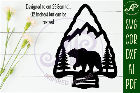 Arrowhead Grizzly Bear animal wall sign SVG APInspireddesigns 