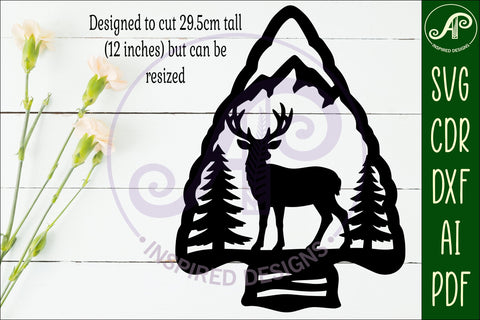 Arrowhead Mule Deer animal wall sign SVG APInspireddesigns 