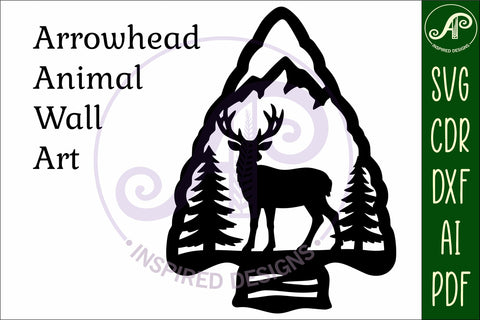 Arrowhead Mule Deer animal wall sign SVG APInspireddesigns 