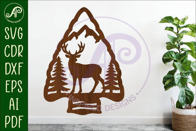 Arrowhead Mule Deer animal wall sign SVG APInspireddesigns 