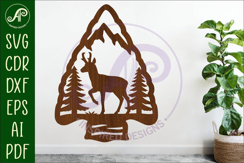 Arrowhead Pronghorn Antelope animal wall sign SVG APInspireddesigns 