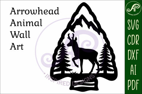 Arrowhead Pronghorn Antelope animal wall sign SVG APInspireddesigns 