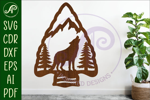 Arrowhead Wolf animal wall sign SVG APInspireddesigns 