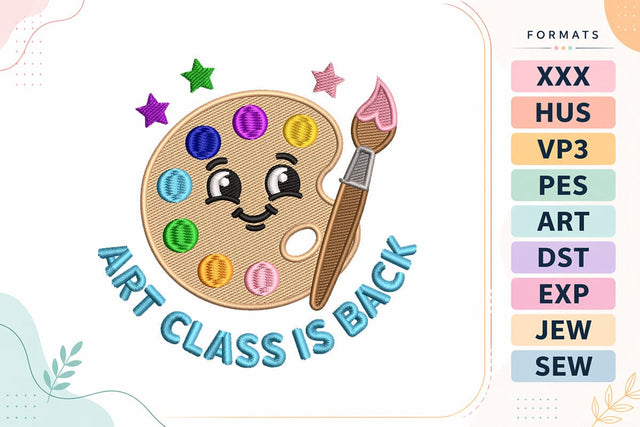 Art Class Is Back Back To School Quote Embroidery Design Embroidery/Applique DESIGNS sg embroidery 