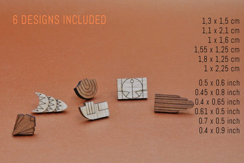 Art Deco Earrings Vector File for Laser Cutter - 6 variations. SVG MaramadeLaser 