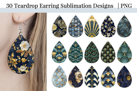 Art Deco Inspired Teardrop Earring Sublimation Bundle Sublimation BijouBay 