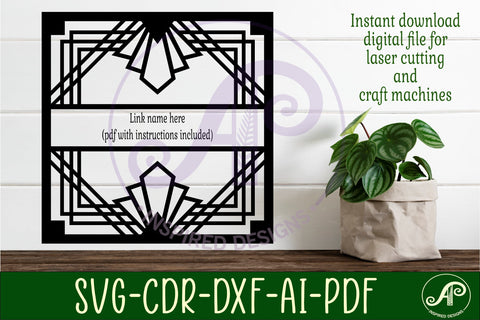 Art deco square named wall sign or card topper svg design 1 SVG APInspireddesigns 