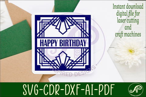 Art deco square named wall sign or card topper svg design 1 SVG APInspireddesigns 