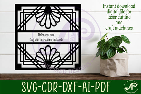 Art deco square named wall sign or card topper svg design 2 SVG APInspireddesigns 