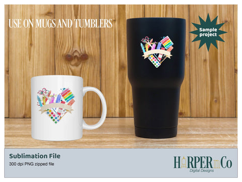 Art Heart Banner SVG PNG Cut EPS File SVG HarperNCo 