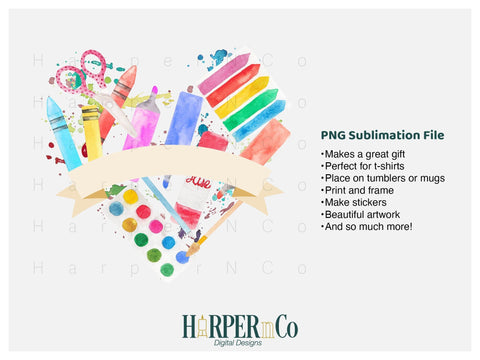 Art Heart Banner SVG PNG Cut EPS File SVG HarperNCo 