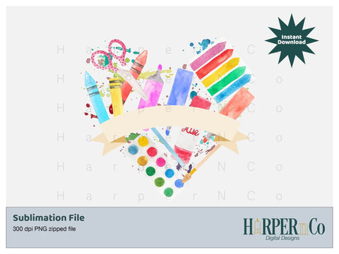 Art Heart Banner SVG PNG Cut EPS File SVG HarperNCo 