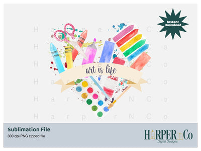 Art is Life SVG PNG Cut EPS File SVG HarperNCo 