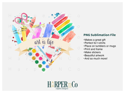 Art is Life SVG PNG Cut EPS File SVG HarperNCo 