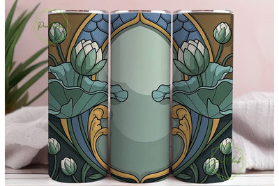 Art Nouveau Lotus 20oz Tumbler Wrap Sublimation PixelChick 