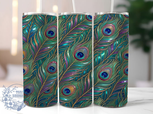Art Nouveau Peacock 20oz Tumbler, Art Nouveau Peacock, Peacock Tumbler, Art Nouveau Tumbler, Peacock Design, 20oz Tumbler, Vintage Peacock, Tumbler Wrap Sublimation ToriDesigns 