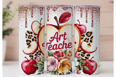 Art Teacher 20oz Tumbler Wrap Sublimation PixelChick 